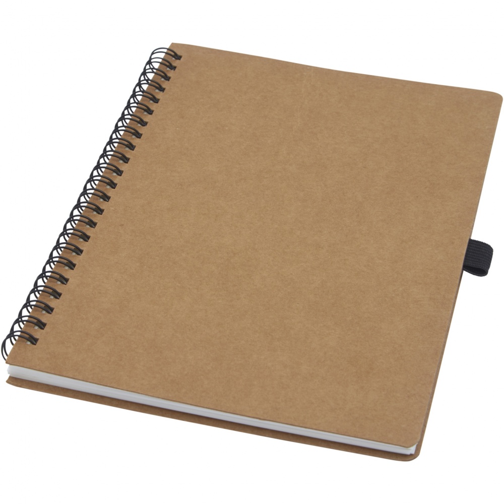 Logotrade corporate gift picture of: Cobble A5 wire-o recycled cardboard notebook with stone paper
